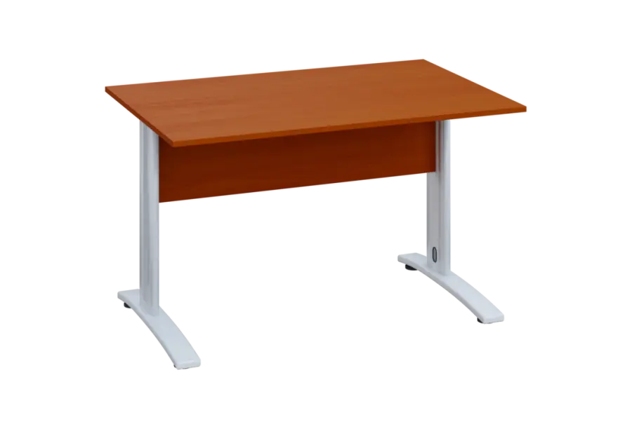 EPK 18 - 12 stůl kancelářský, kovová podnož bílá, deska 18 mm, široký 1200 mm, třešeň šumavská